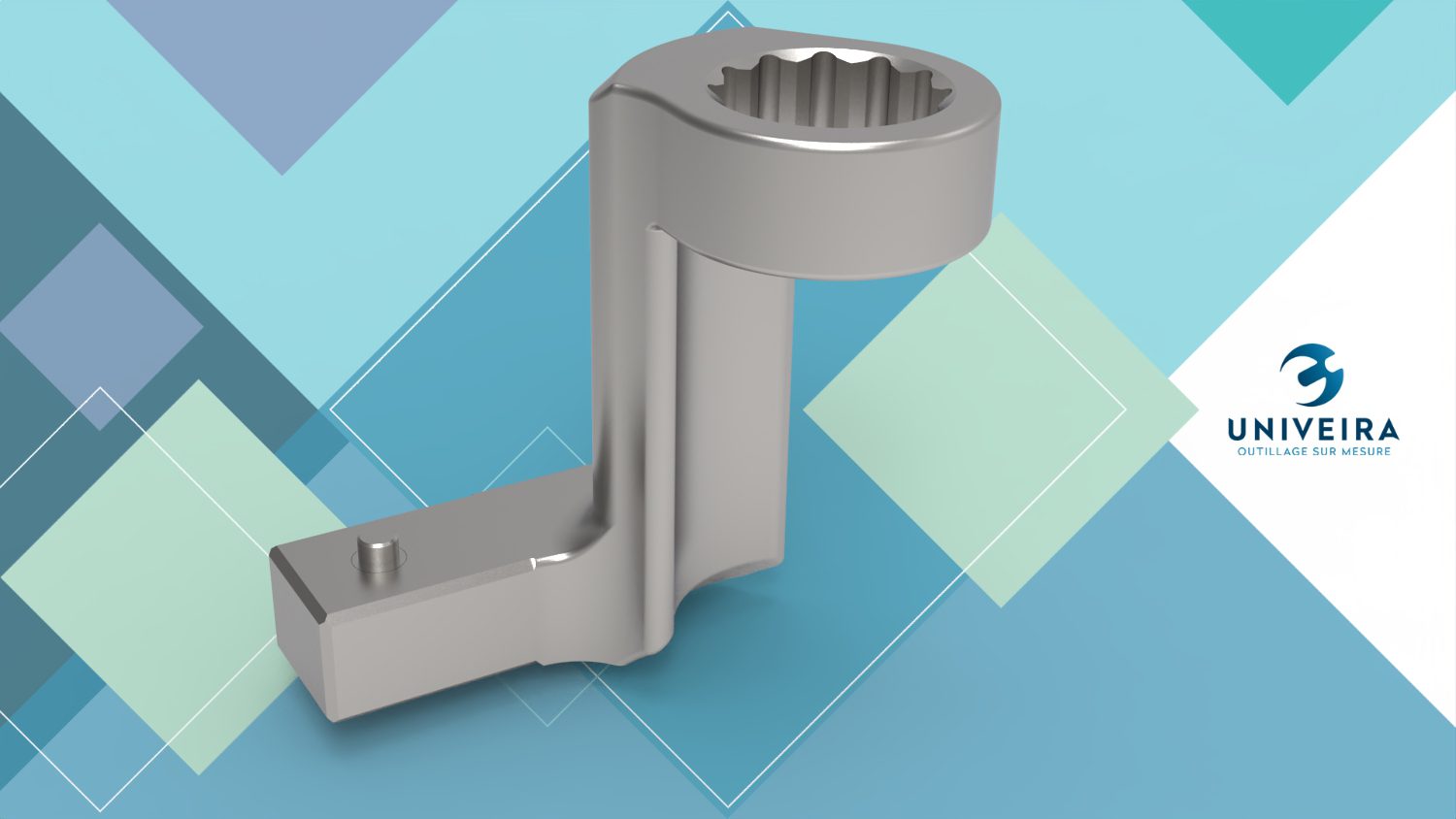 UN.4226 Embout à oeil contre coudé 12 pans de 21 attachement 14×18 orienté à 45°
