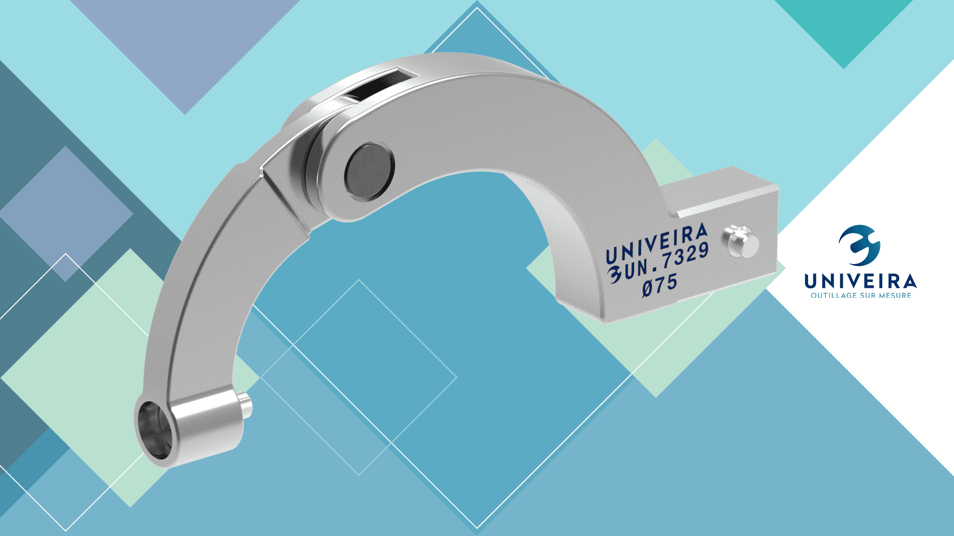 UN.7329 Embout à ergot articulé Ø75 attachement 14×18
