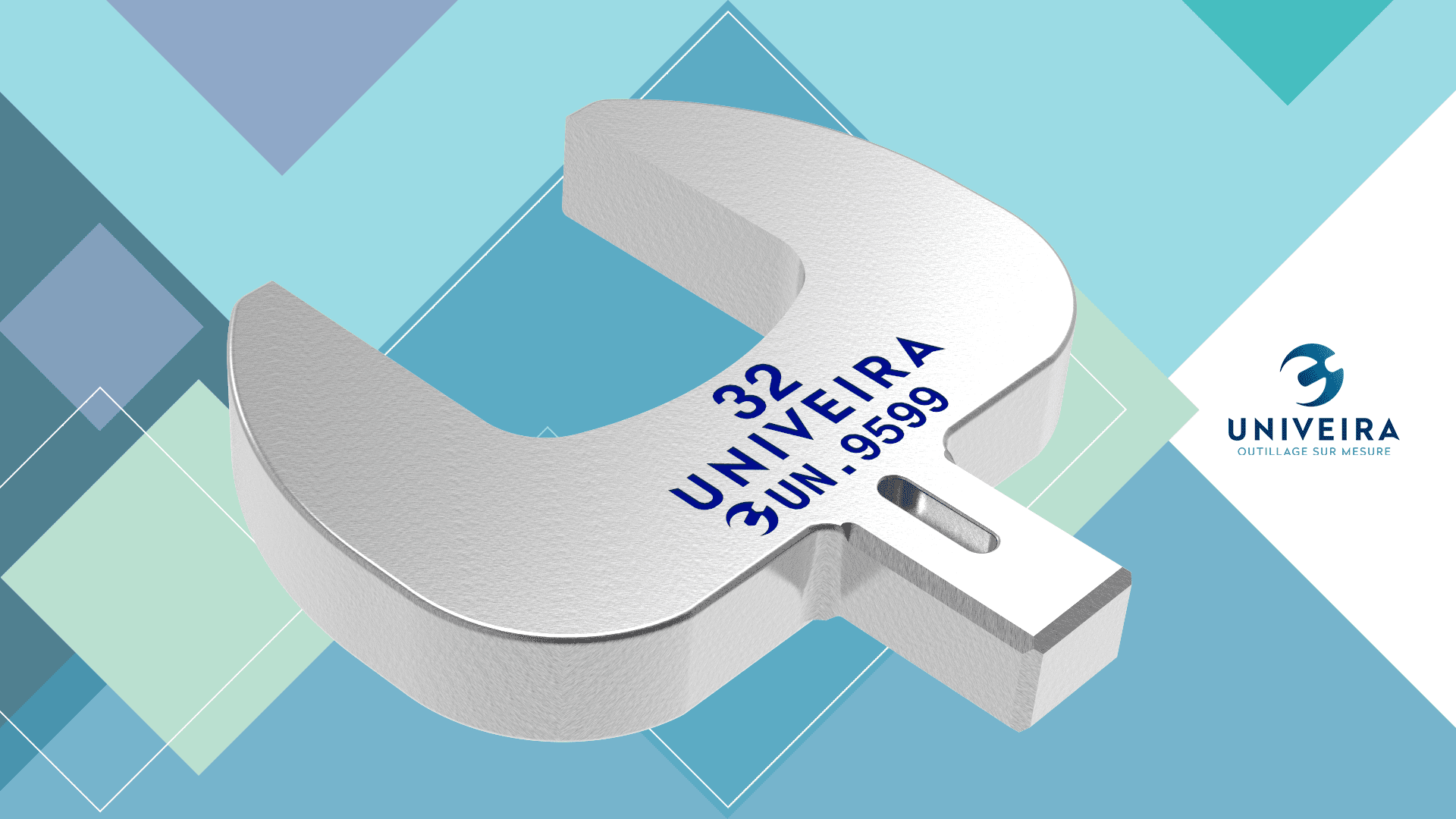 UN.9599 Embout à fourche de 32 attachement 9×12 avec puce RFID